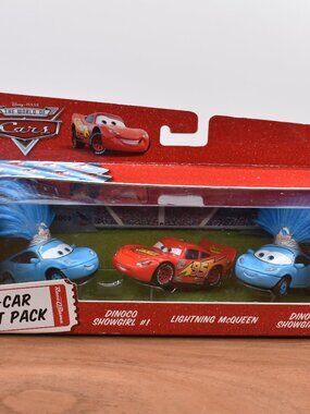 Disney Pixar The World of Cars Dinoco Showgirl Lightning McQueen 3‑Car Gift Pack